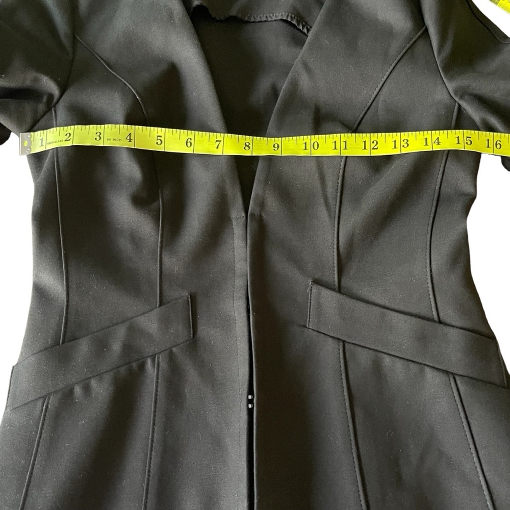 Judith & Charles Black Fitted No Lapel Clip Closure Blazer Jacket (2) - Picture 9 of 12